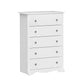 Modubox Drawer Chest White Sonoma 5-Drawer Chest - Available in 5 Colours