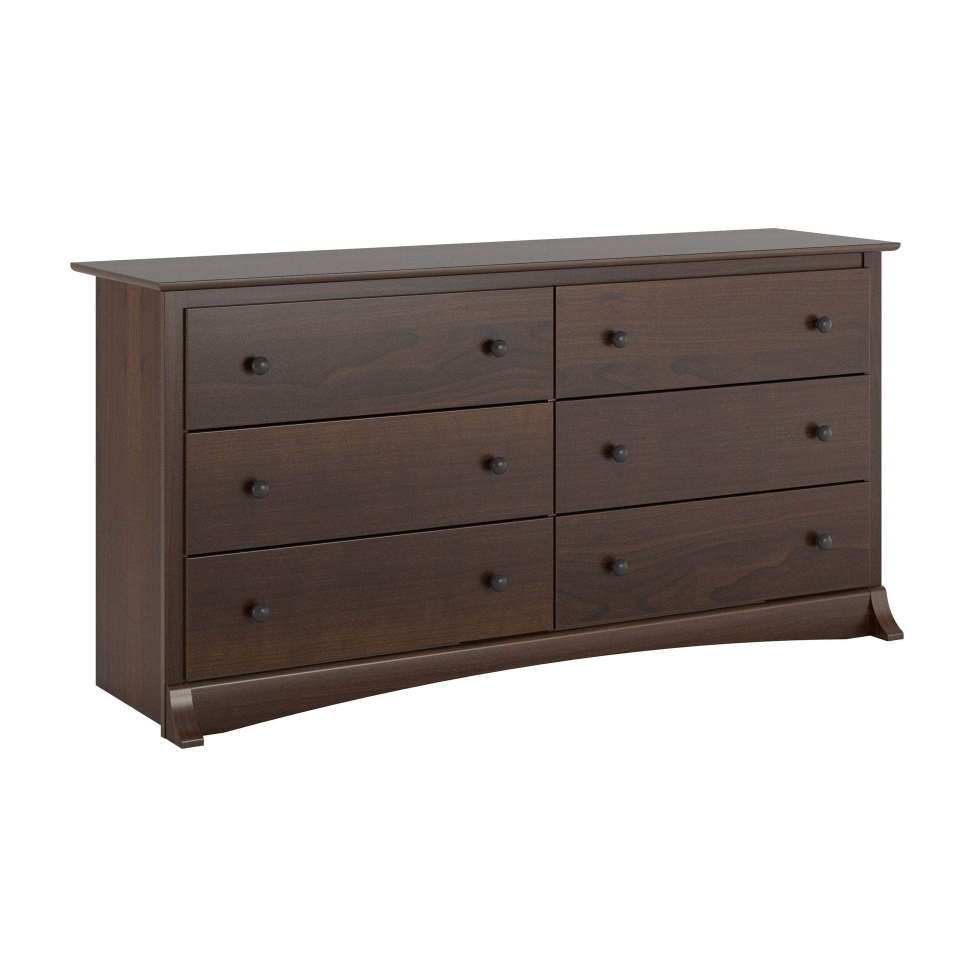 Modubox Dresser Espresso Sonoma 6-Drawer Dresser - Available in 5 Colours