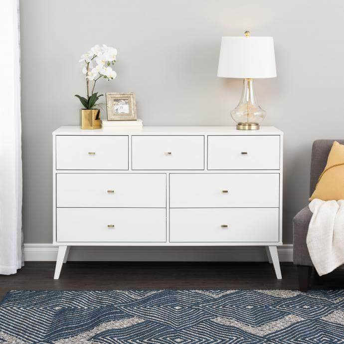 Pending - Modubox Dresser White Milo 7-Drawer Dresser - Available in 3 Colours