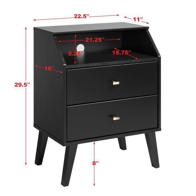 Pending - Modubox Nightstand Milo 2-Drawer Nightstand with Angled Top - Available in 3 Colours