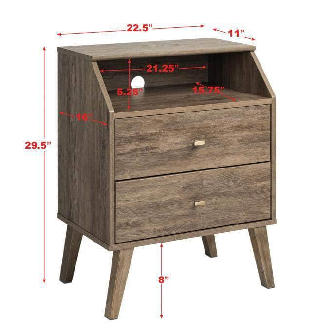 Pending - Modubox Nightstand Milo 2-Drawer Nightstand with Angled Top - Available in 3 Colours