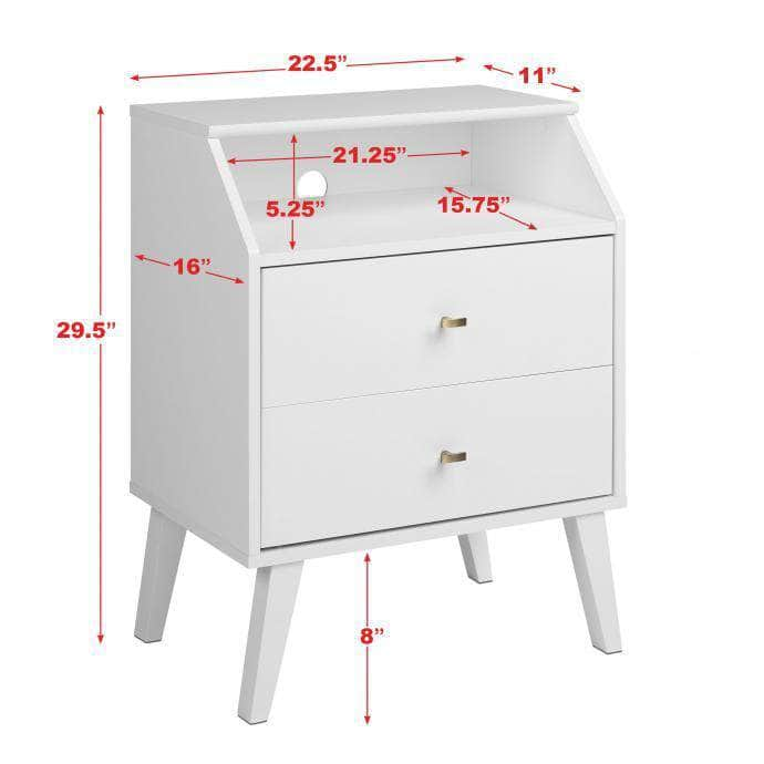 Pending - Modubox Nightstand Milo 2-Drawer Nightstand with Angled Top - Available in 3 Colours