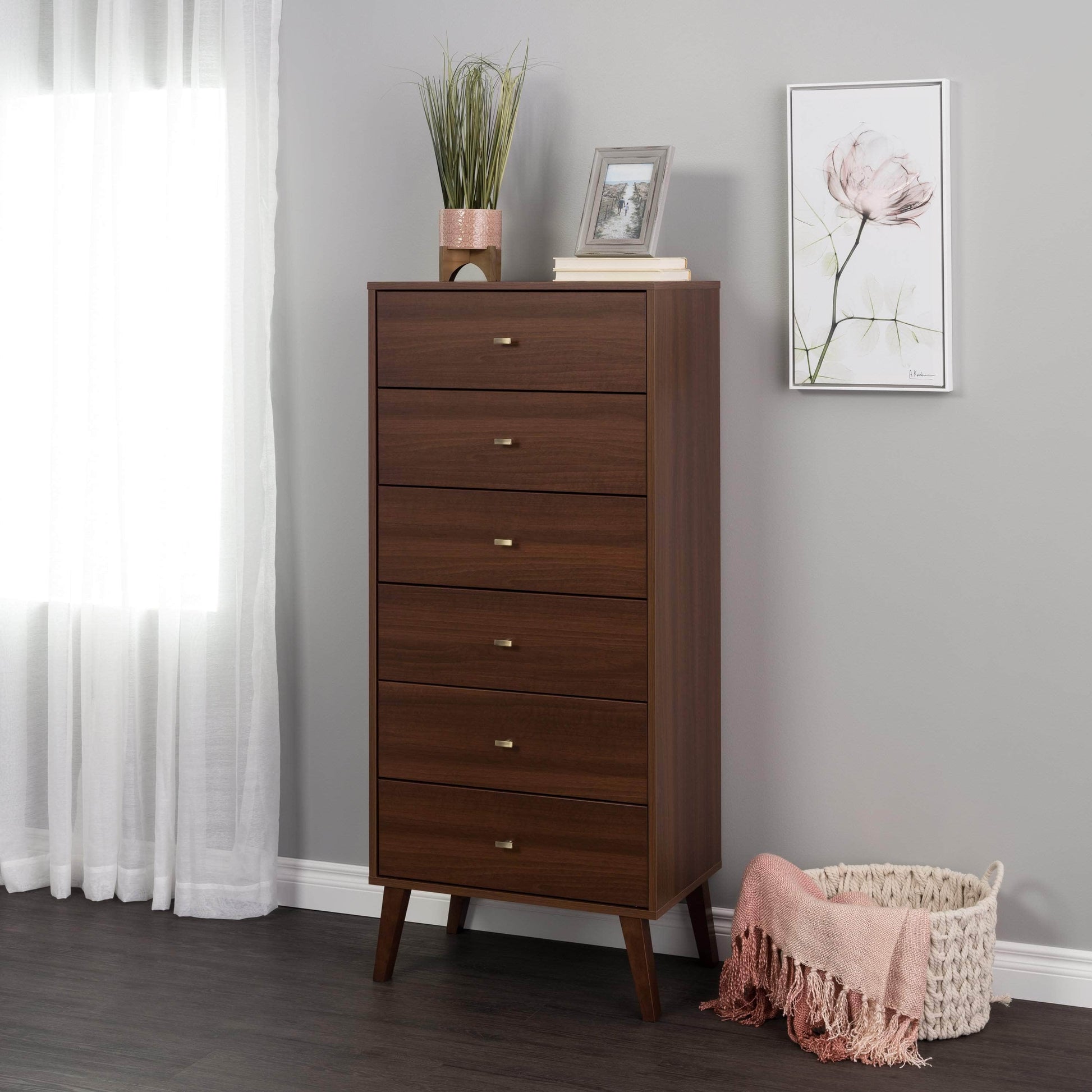 Pending - Review Drawer Chest Milo MCM Tall 6 Drawer Chest - Available in 4 Colours