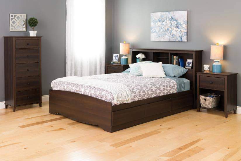 Prepac Yaletown Bedroom Collection Espresso Yaletown 1-Drawer Tall Nightstand - Multiple Options Available